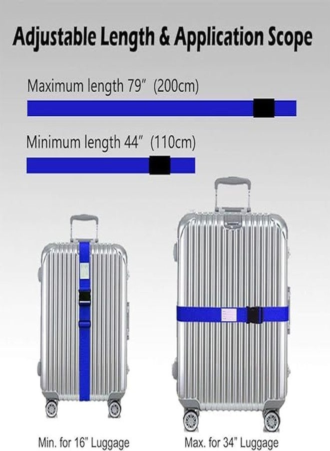 Rasikvar Luggage Strap | Luggage Belt for Suitcase & Trolley Bags | Travel Belt with Quick Release Adjustable Buckle for Suitcase (2 Pcs, Blue) - Image 3